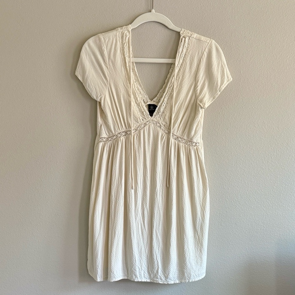 Volcom Short Sleeve Sun Dress - Cream